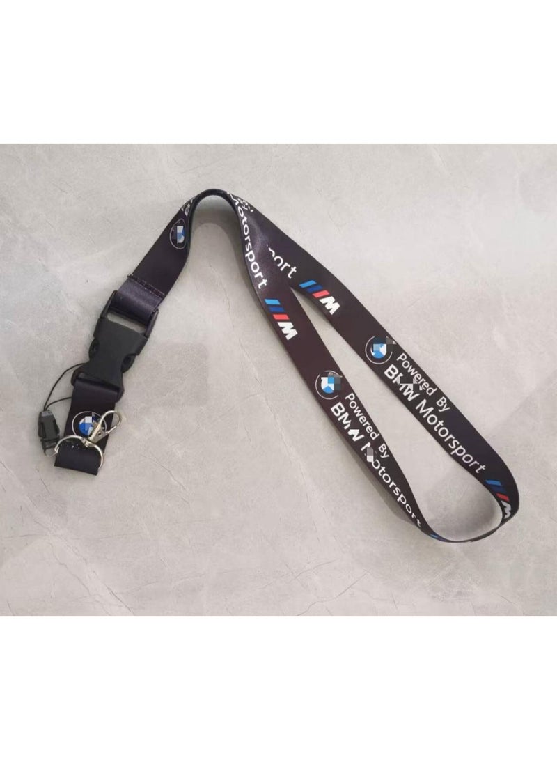 بي إم دبليو حبل تعليق للمفاتيح، حزام للرقبة، حامل بطاقة، شارة، سلسلة مفاتيح رياضية، حامل مفاتيح، حبل سلسلة مفاتيح، إكسسوارات سيارات BMW MOTORSPORT (أسود) - Image 2